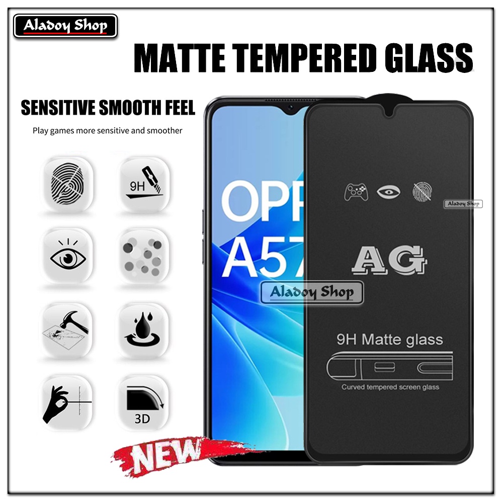 Paket 3IN1 Tempered Glass Layar Matte Anti Glare Oppo A57 4G/A57E/A57S Free Tempered Glass Camera dan Skin Carbon