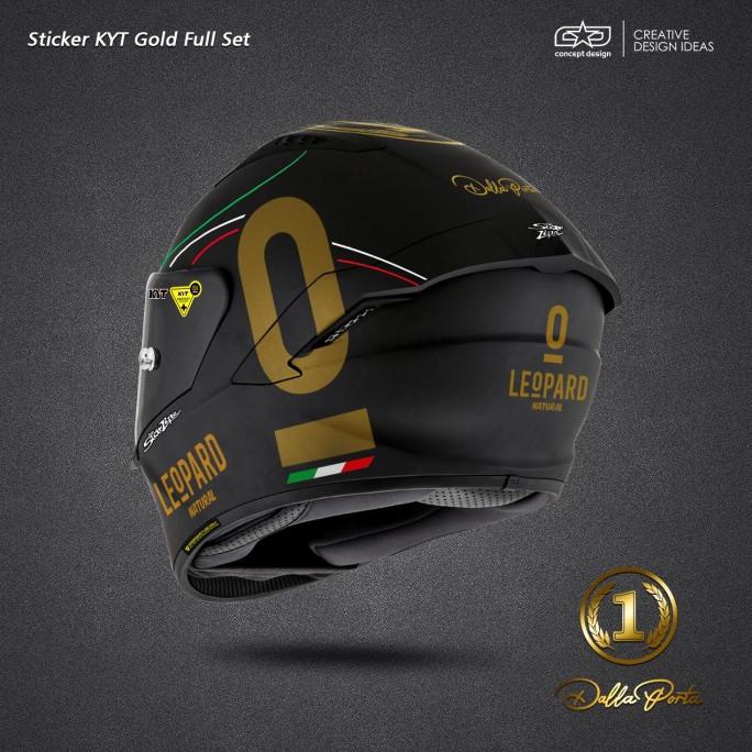 Sale Sticker Helm Kyt Full Set Gold Leopard Termurah