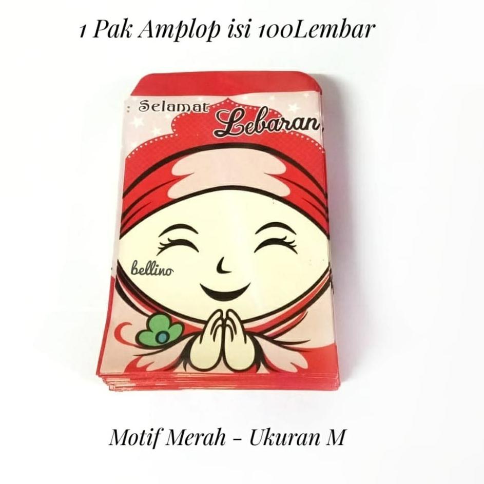 Lebih Kekinian Bellino - 100 pcs Amplop Lebaran Idul Fitri Size M / Ampau Lebaran Ukuran Sedang Angpau Lebaran