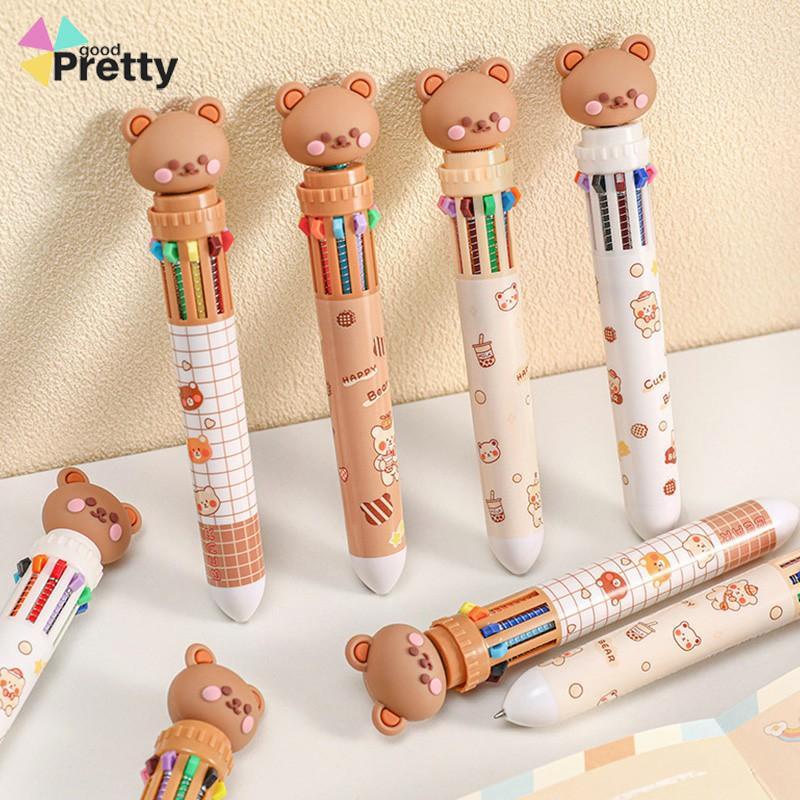 10 warna beruang lucu beruang alat tulis kantor pena siswa - PD