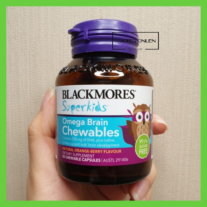 Blackmores Superkids Omega Brain Chewables vitamin otak anak 50 kapsul