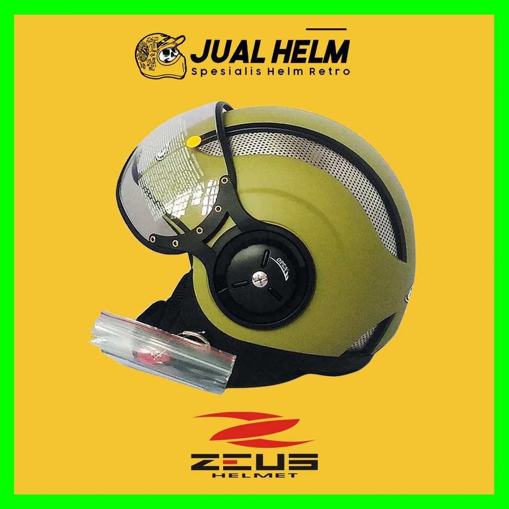 Helm Zeus ZS218 Solid Olive Green Doff | Zeus ZS 218 Single Visor