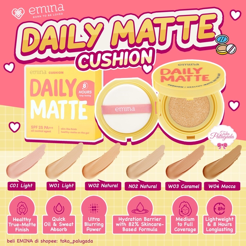 [BISA COD] Emina Daily Matte Cushion - Cushion Remaja - Cushion Emina - Emina Cushion