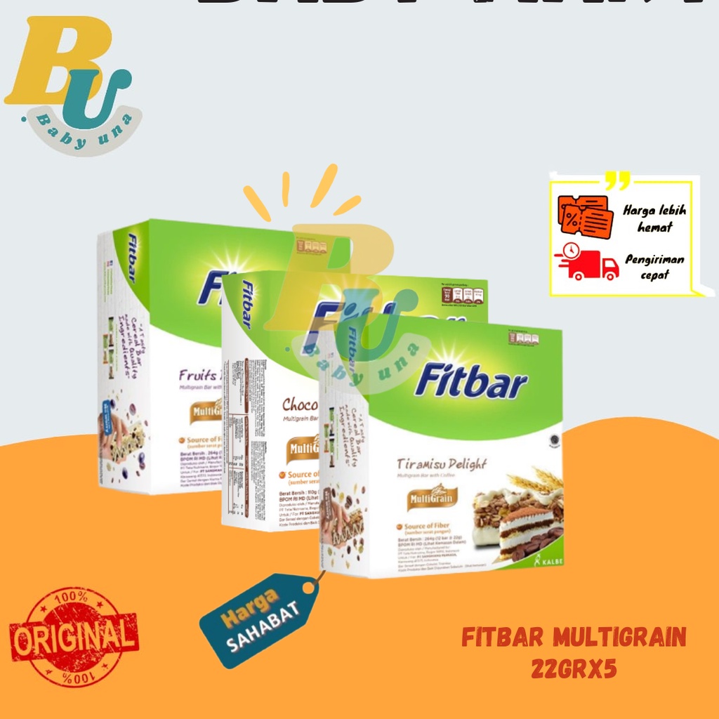 

FITBAR Healthy Snack Source of Fiber 5 x 22gr Fit-Bar TERMURAH isi 5 pcs / Babyuna