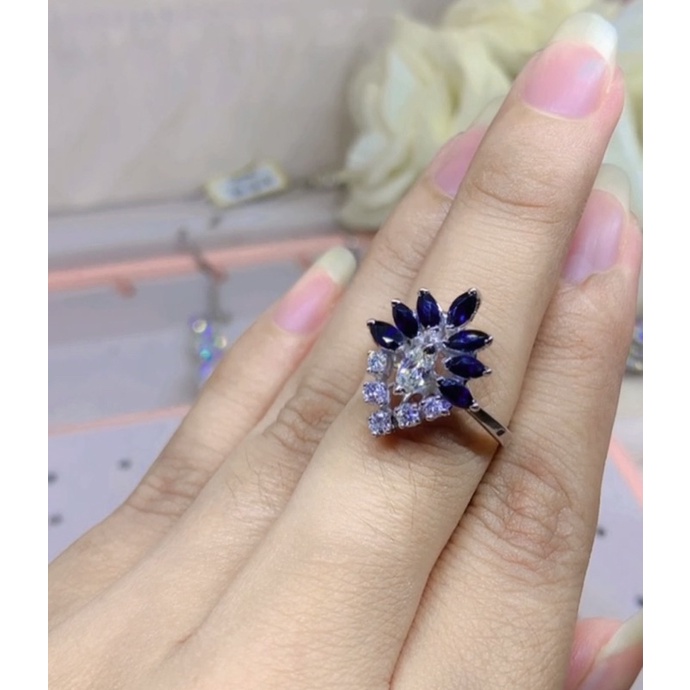 cincin berlian eropa + safir  (1365)