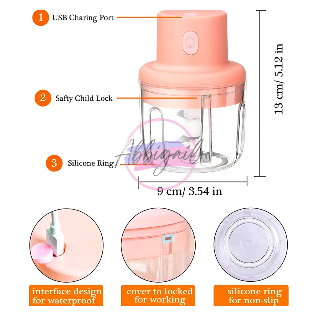 𝘈𝘉𝘎✰Electric Garlic mini chopper blender mini cas/BL4 O1015