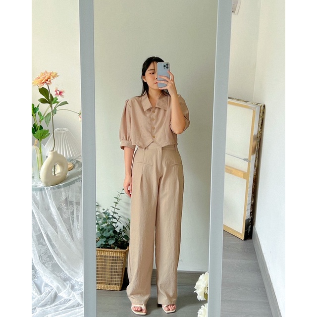 KANON - Min-Ah Basic Loose Pants - Celana kantor / kuliah pensil kulot korean look