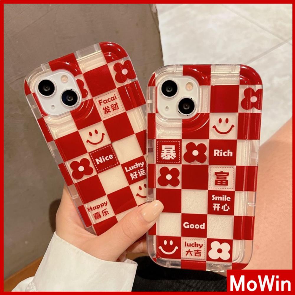 For iPhone 14 Pro Max iPhone Case Clear Case TPU Soft Case Airbag Reinforced Shockproof Red New Year Compatible with iPhone 13 Pro Max iPhone 12 Pro Max 11 7Plus 8Plus 6Plus XR xs