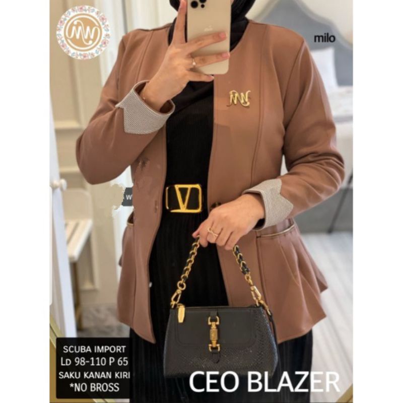 BLAZER KANTOR KANTONG ZIPER SCUBA FASHION TERBARU