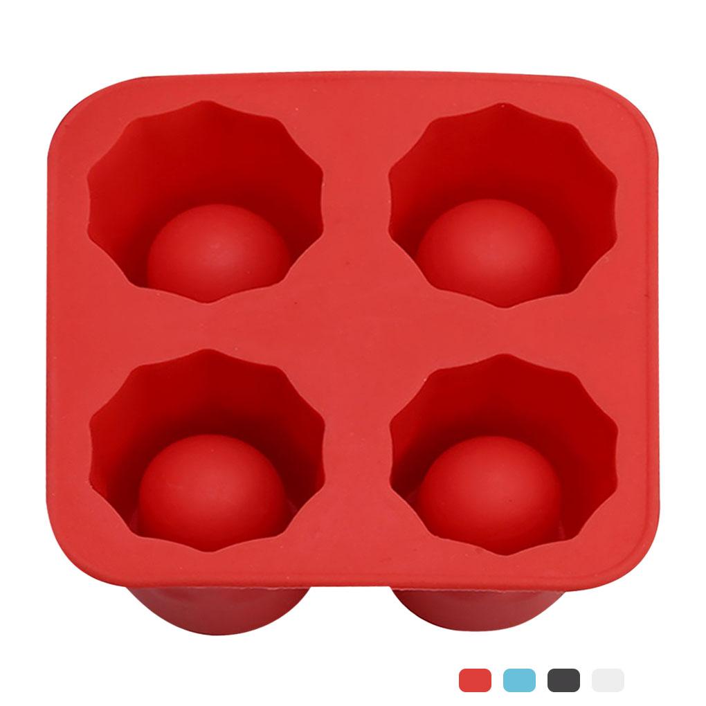 Cetakan Es 4-rongga Silikon Es Batu Fleksibel Mold Tray Portable Flexible Mould Cup Peralatan Dapur Bakeware