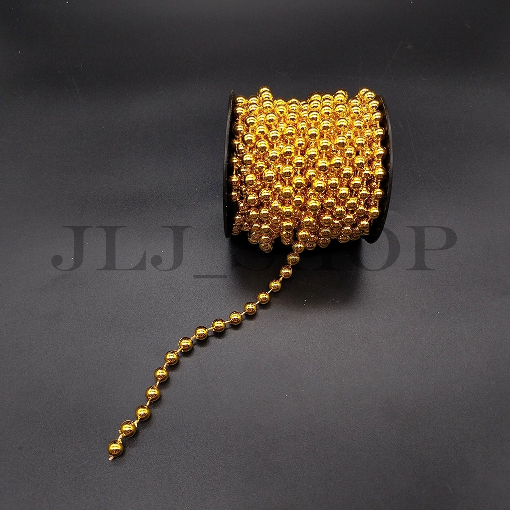 Mote lada renteng gold / silver 8mm (harga per rol)