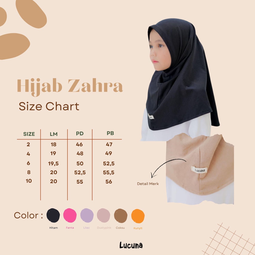 PROMO 7.7 SMILEE BY LUCUNA HIJAB INSTAN ZAHRA HIJAB ANAK FASHION MUSLIM ANAK EDISI LEBARAN 2 - 10 TAHUN