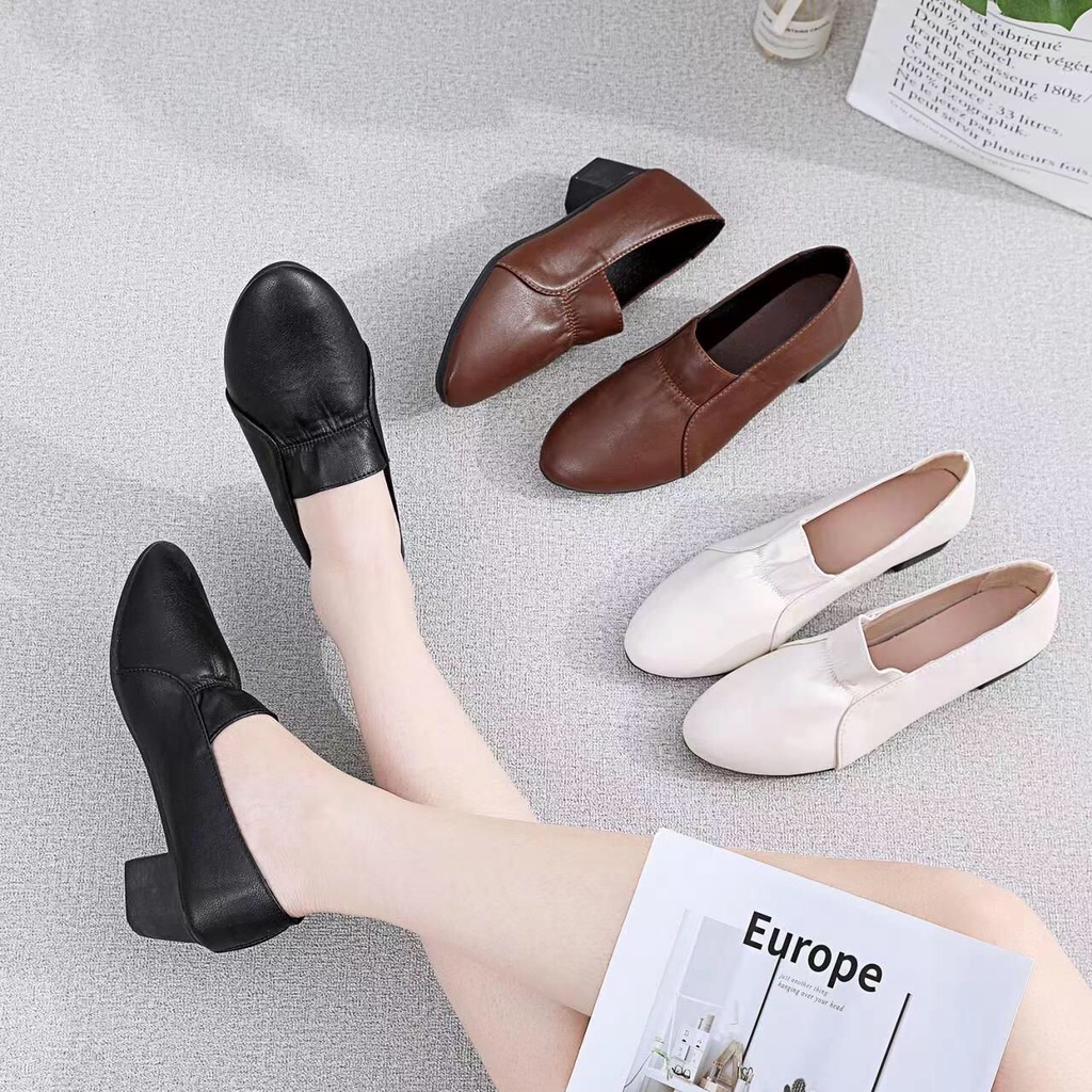 Permata Sepatu Heel Kerja Wanita QP3318 Sepatu Pentopel Import  Premium Quality