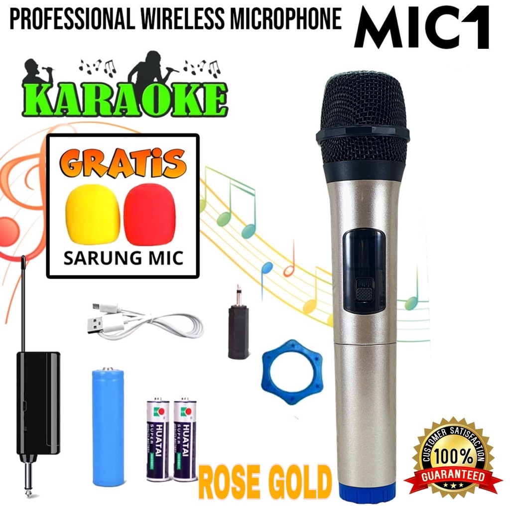 ERRLY Mic 01 Wireless Single Profesional Microphone MIC 1 Tanpa Kabel ISI 1 pics Mikrofon Murah Premium Quality