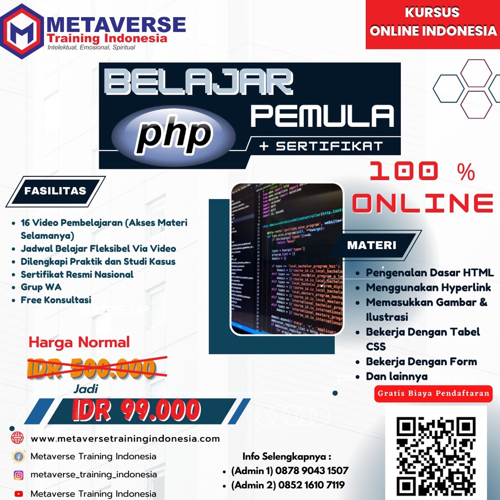 Kursus Online Pemrograman PHP Bersertifikat