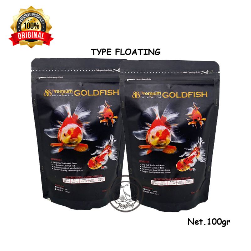 premium 88 goldfish floating 1mm dan 2mm