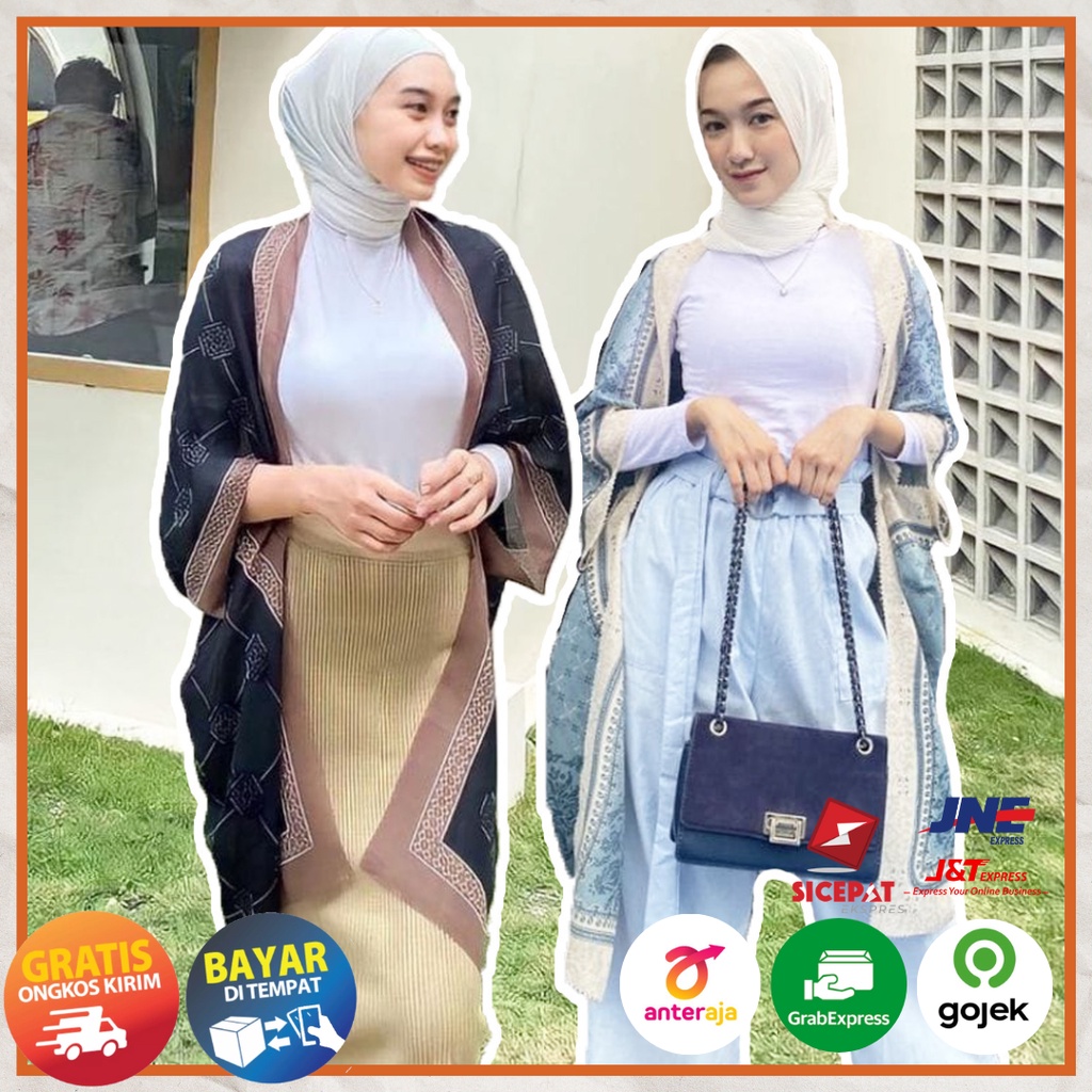 Ezpata Outer Scarf Cardigan Scraft Outwear Wanita Hijab Voal Lasercut Model Kekinian Terbaru Harga Termurah