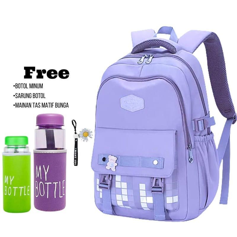 Tas Ransel Wanita Motif Catur Tas Ransel Anak Beseller Kapasitas Besar