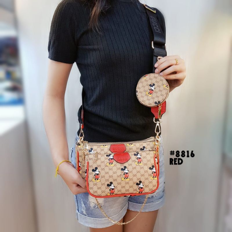 SUPER CAKEP WAJIB BELI TaS slingbag GCC Multi Pochette DisneyXMickeyMouse 8816