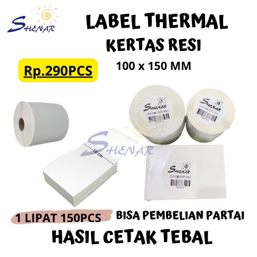 GROSIR!!! COD KERTAS LABEL THERMAL KERTAS LABEL RESI 100X150 150LIPAT