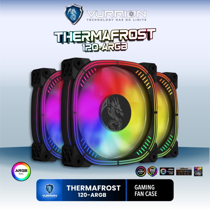 FAN CASING VURRION THERMAFROST BLACK 3PACK ARGB