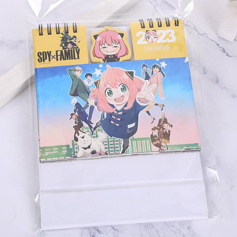 2023mata-mata x Keluarga Kalender Meja Kreatif Anime Lucu Hiasan Desktop Notes Kalender Kawaii Stationery Hadiah Loid Forger Anya Forger Yor Forger In Stock New Arrival LY