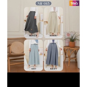 NIBRAS ROK PANJANG FASHION MUSLIM KOREA NT 015 MATERIAL SUPERNOVA PINGGANG KARET SAKU SISI