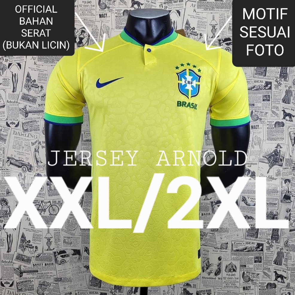 Jual JERSEY BRAZIL HOME XXL 2XL MUSIM 22 23 2022 2023 BRASIL HOME GO ...