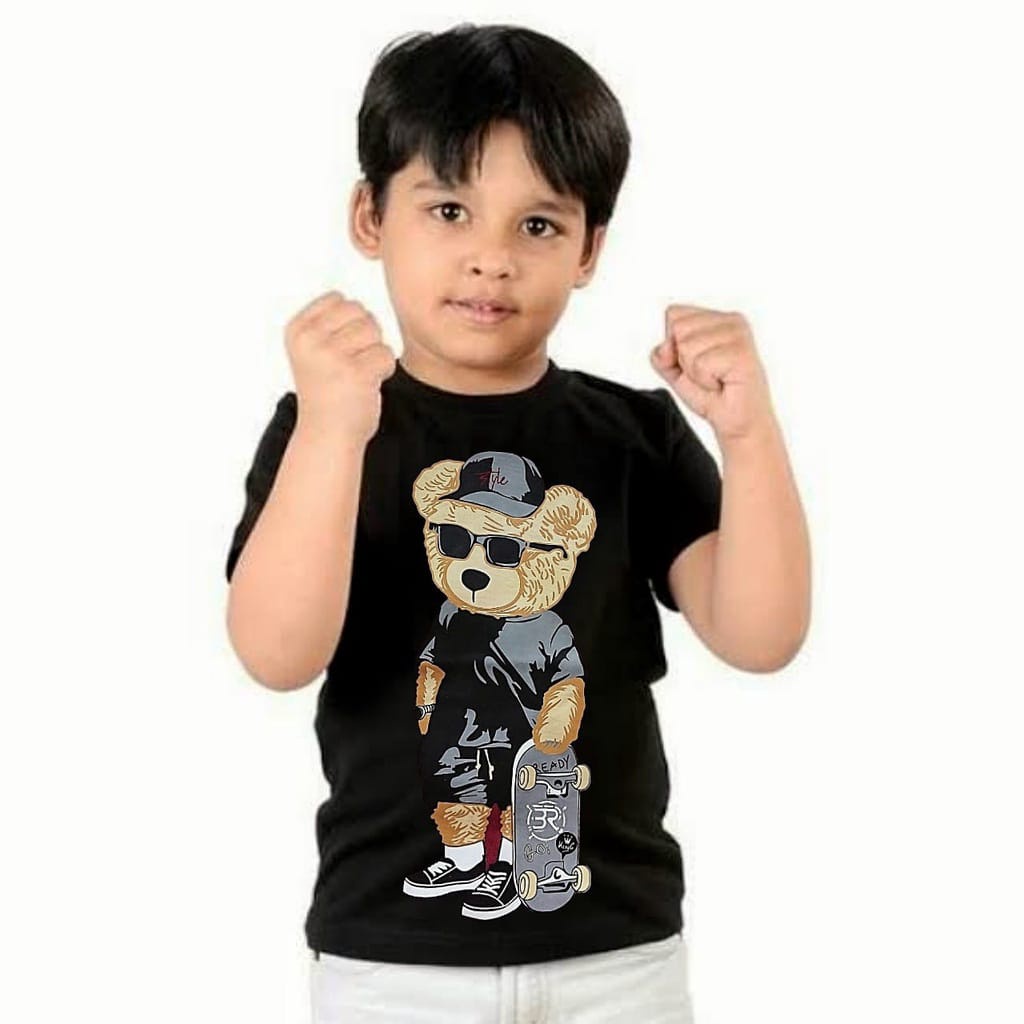 KAOS BAJU ANAK TEDDY BEAR UNTUK ANAK 2-10 TAHUN BISA COD KE255