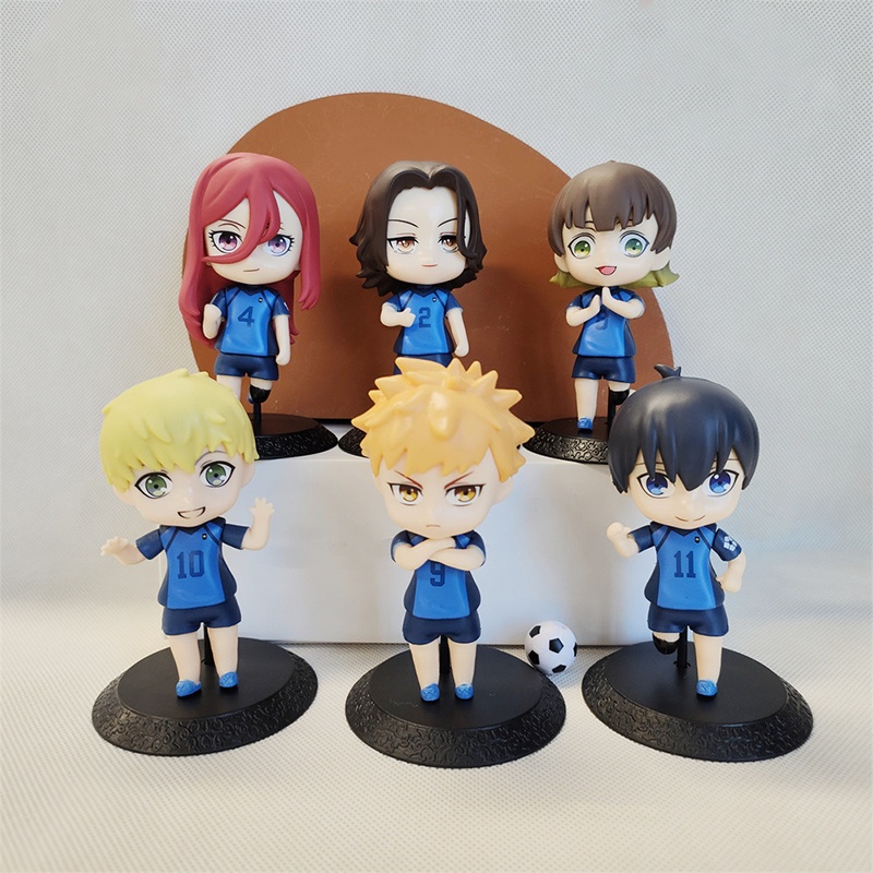 6 Pcs Blue Lock Action Figure Isagi Yoichi Model Mainan Handmade Boneka Anak Hadiah Xmas