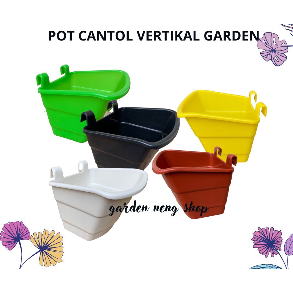 POT DINDING CANTOL-POT DINDING VERTIKAL GARDEN-POT DINDING  ARGO MINI TERMURAH/Pot Tempel Putih / Po