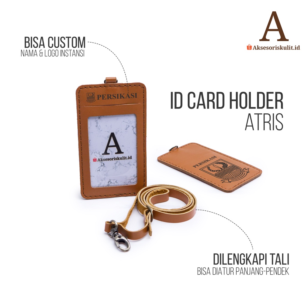 

Name Tag Id Card Atris - Id Card Holder Kulit Sapi Asli Bisa Grafir Nama