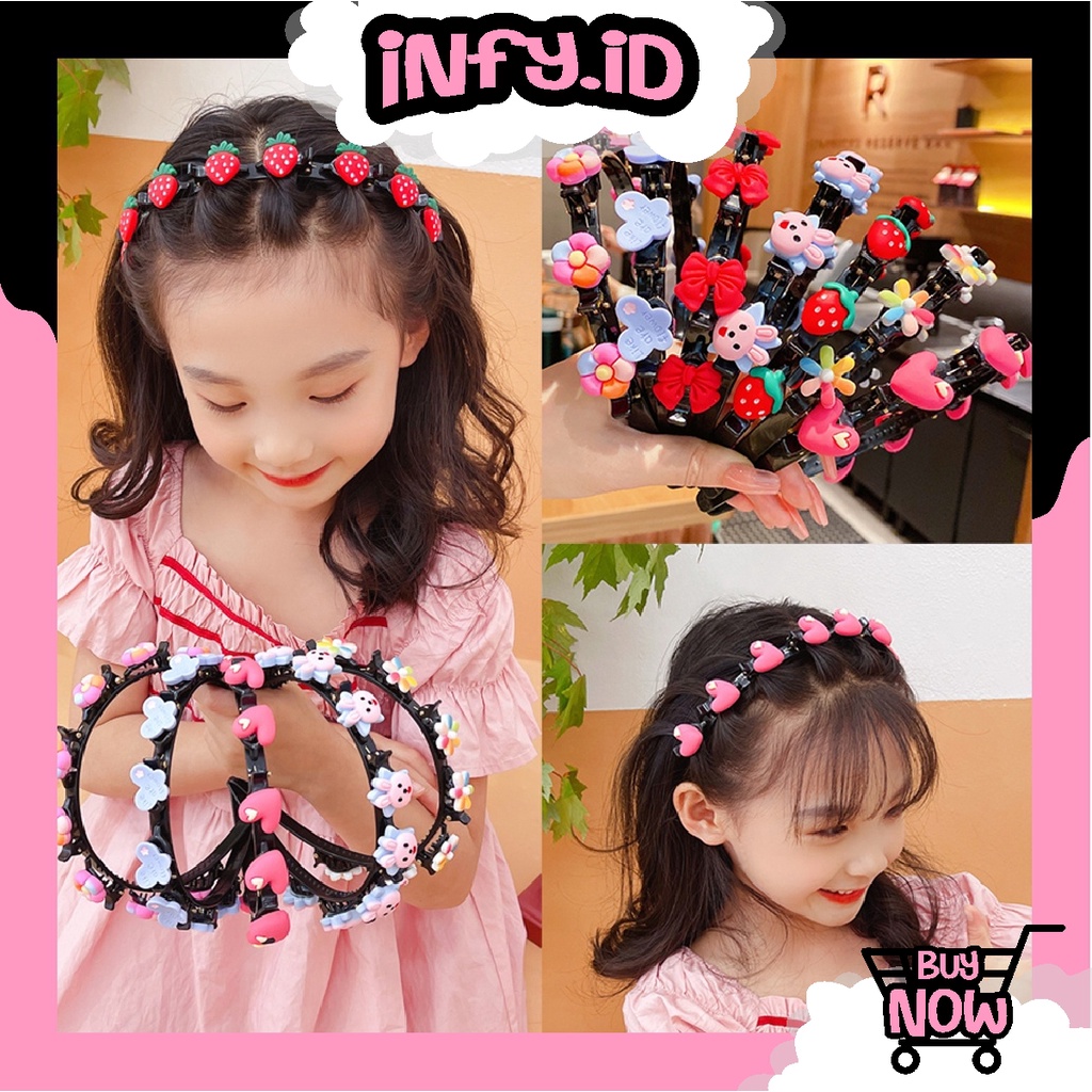 INFY - Bando Anak Bandana Kepang Motif Karakter Lucu Korea Import R700