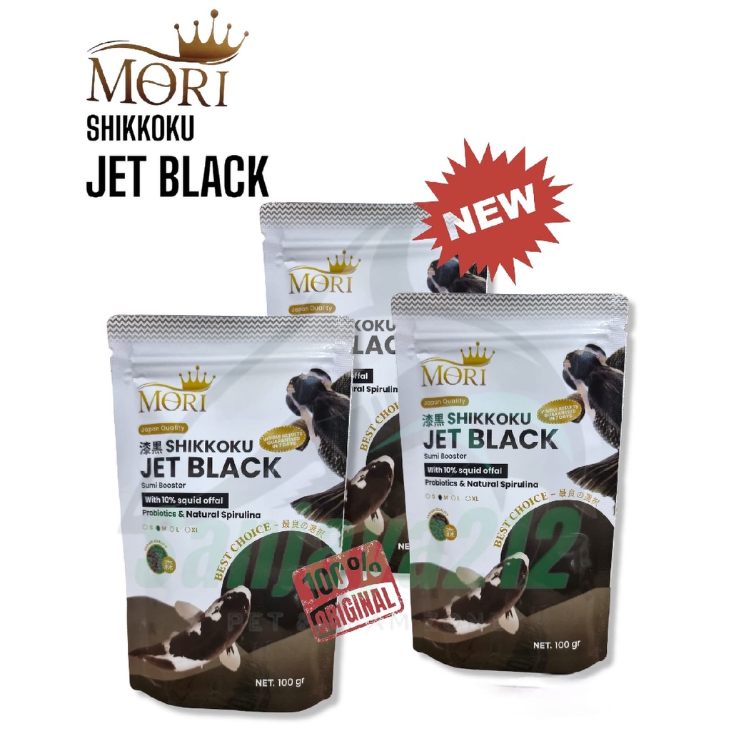 IMPORT MORI Jetblack Makanan Ikan Pigment Pelet Hitam Koi Channa Koki
