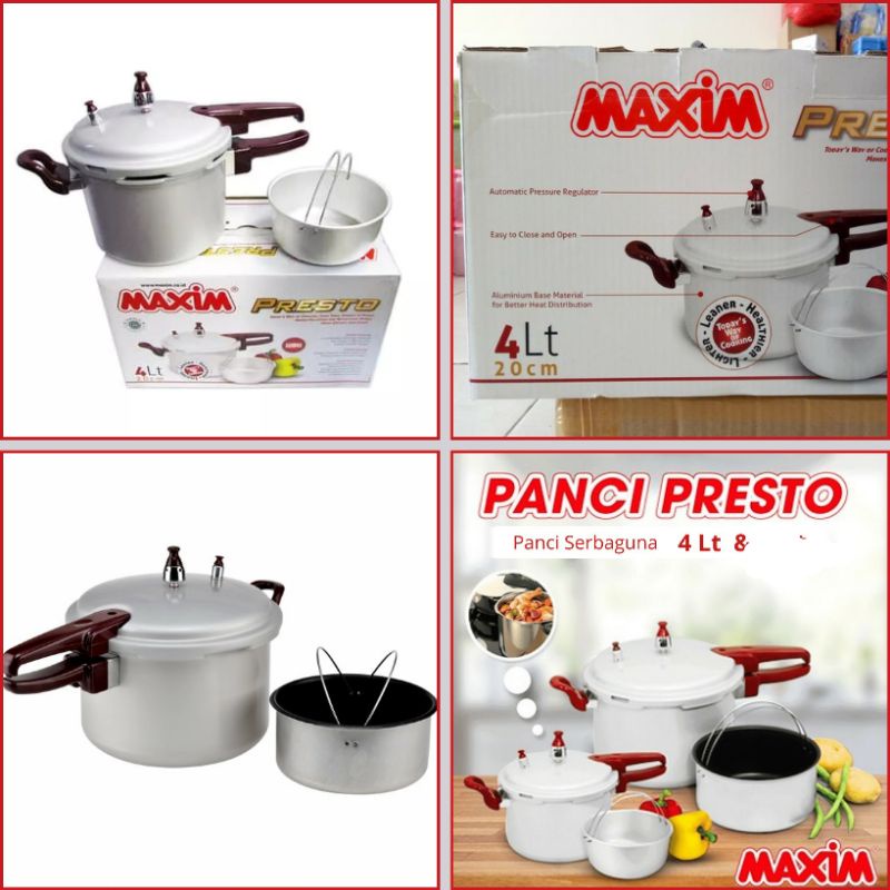 Presto Maxim 4 Liter / Panci Presto Maxim 4 Liter Panci Serbaguna