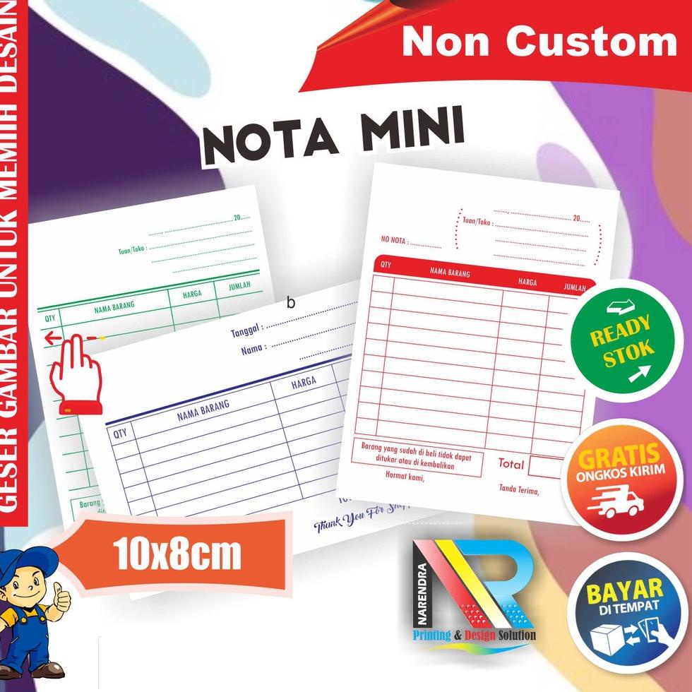 

(H(65)✪) Nota Kontan Ukuran Mini Grosir dan Eceran 2 ply Rangkap berkualitas