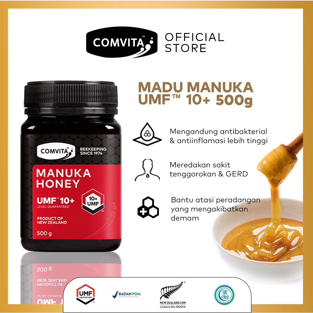

Comvita Manuka Honey UMF 10+ 500g Madu Asli 100% Murni Alami Original New Zealand 500 g