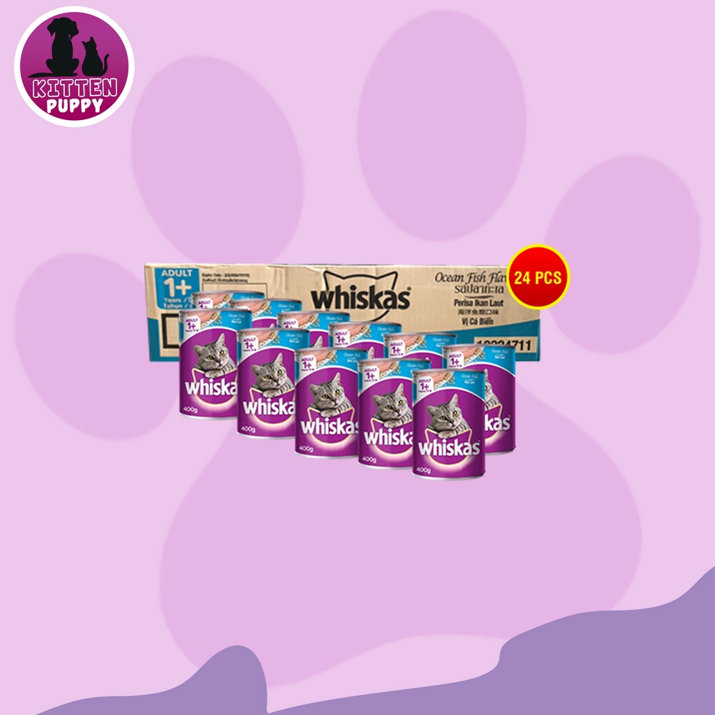 Makanan Basah Kucing Whiskas Kaleng Wetfod Grosir Dus Isi 24 PCS 400GR