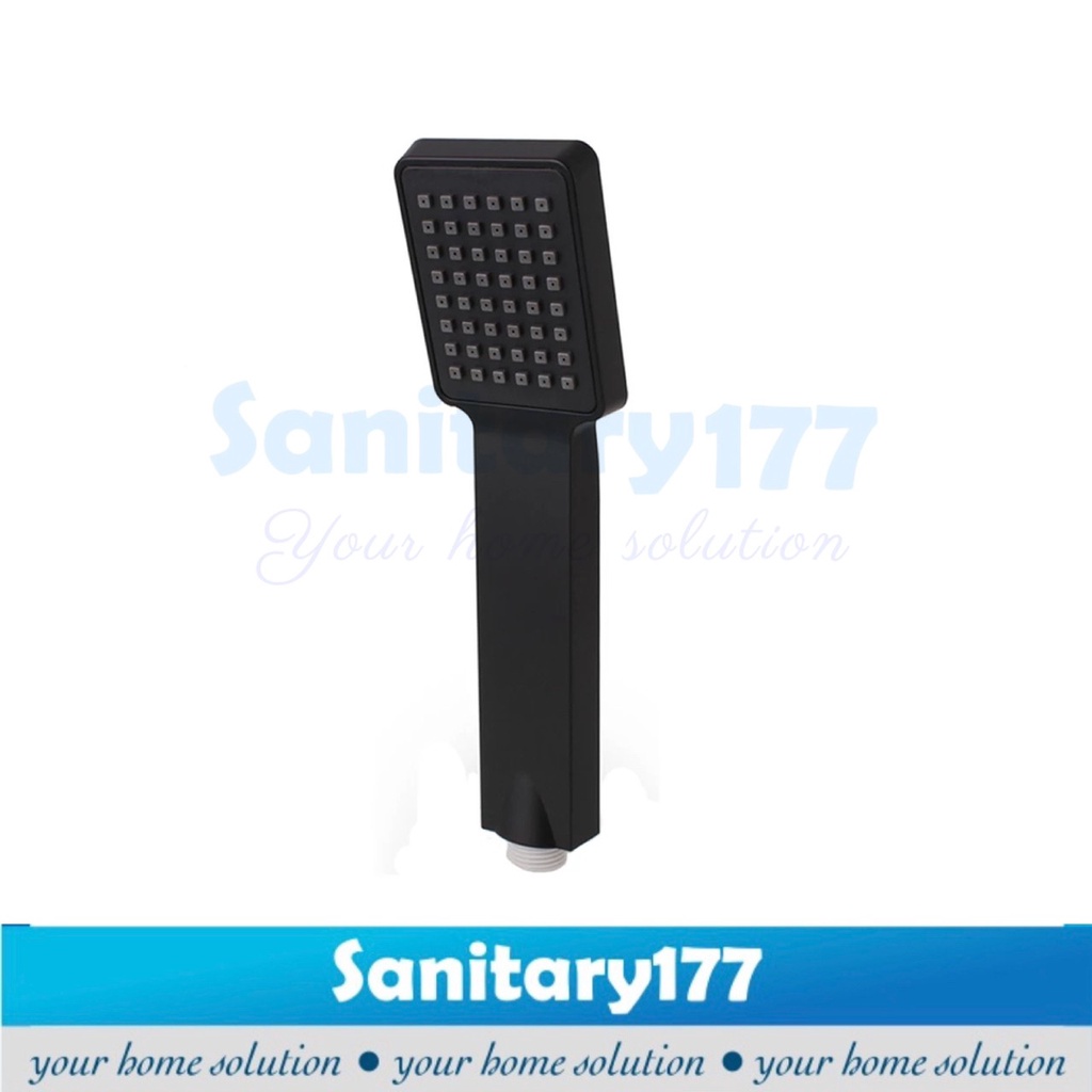 Hand shower set kotak hitam 121-Kepala hand shower mandi semprotan air bathroom head sower segiempat minimalis mini black