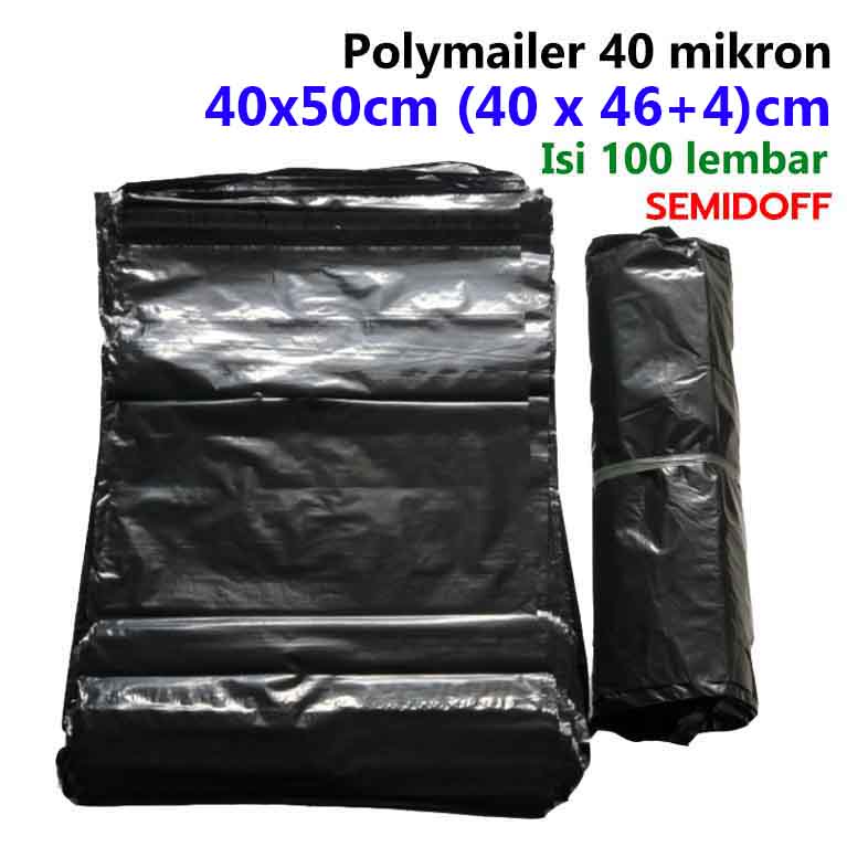 

100pcs Polymailer 40 x 50 cm - Poly Mailer hitam ukuran 40x50 cm