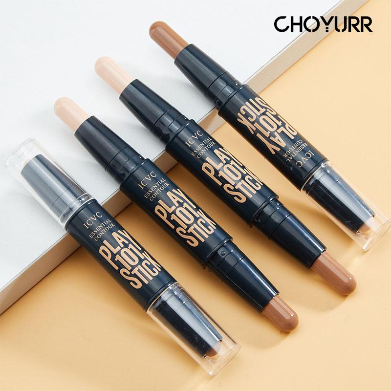 【COD】2 In1 Contouring Stick Waterproof Tahan Lama 3D Stick Concealer Face Stick Colour Geometry Duo Concealer Stick Contour Make up Stick Murah-CH
