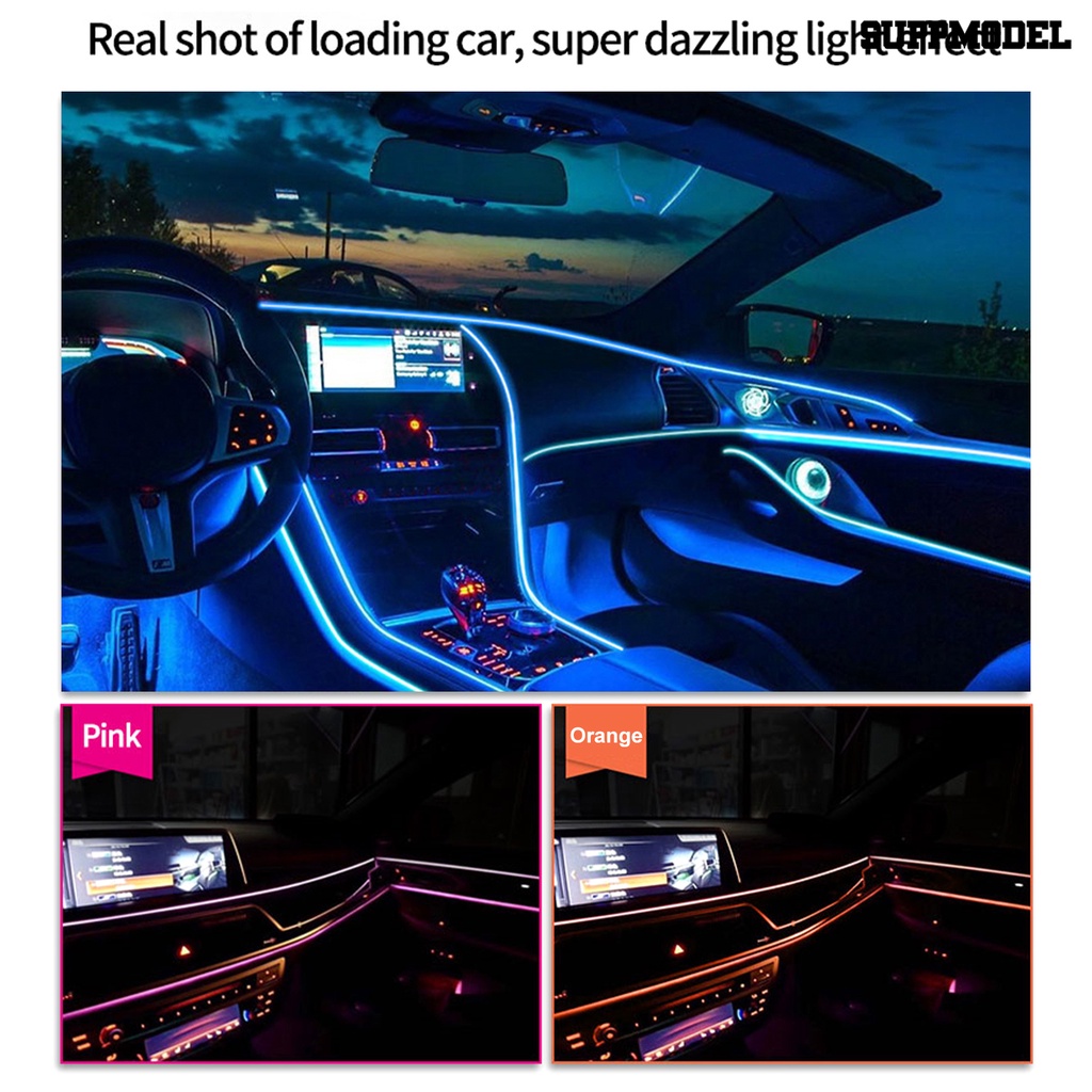 [Dekorasi] Lampu Suasana Mobil Hias Pemasangan Mudah DIY Interior Pesta Mobil Kabel LED Neon Light Strip Untuk Liburan