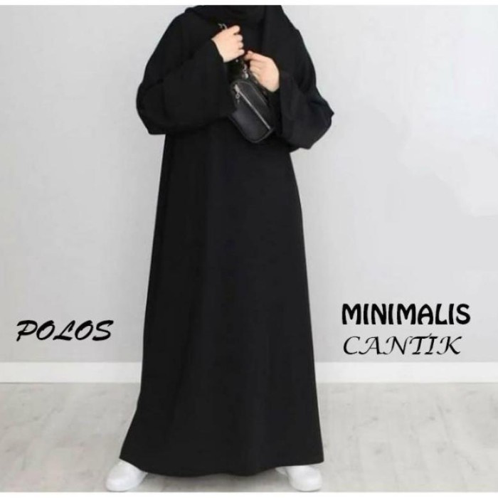 abaya ( bisa cod ) Pakean Baju Gamis Abaya Turkey Turki syar'i Arab termurah - Hitam, L(N5T7) abaya 