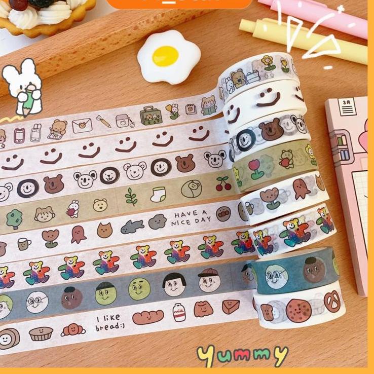 

OYU-64 (1slot) Selotip Isolasi Kertas Washi/Washi Masking Tape Motif Lucu [236]