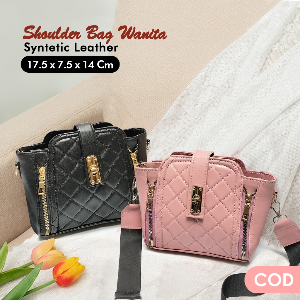 Tas Selempang cewek polos kulit sintetis tali panjang shoulder bag wanita slingbag slempang remaja dewasa trendy