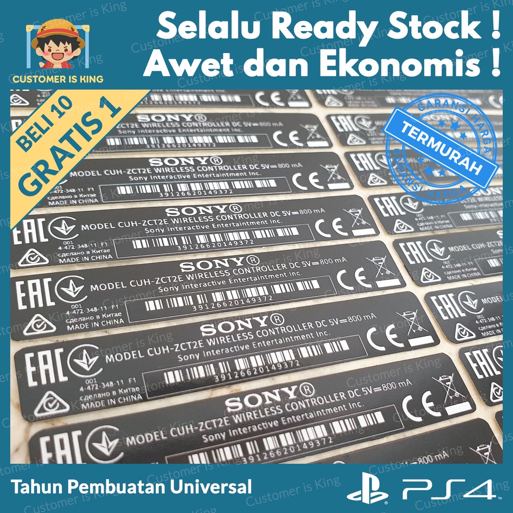 

Sticker Stiker Barcode Belakang Stik Aksesoris PS4 DS4 Dualshock 4 Tanpa Tahun Pembuatan | MURAH | (BELI 10 GRATIS 1)
