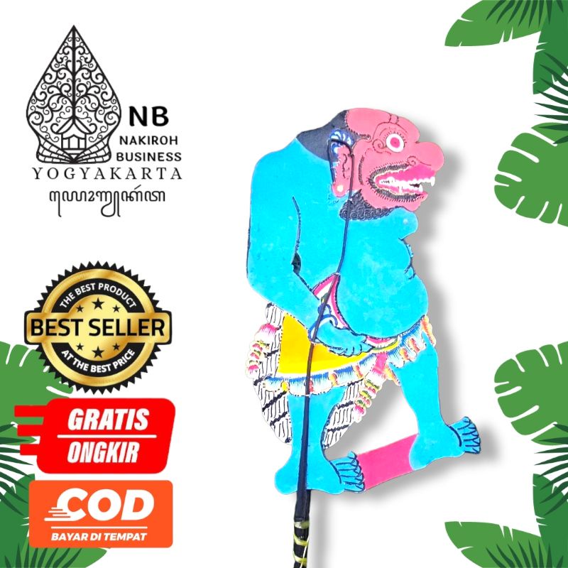 NAKIROHBUSINESS Wayang Kulit Asli Buto Punuk Biasa Ukuran Standar Dalang