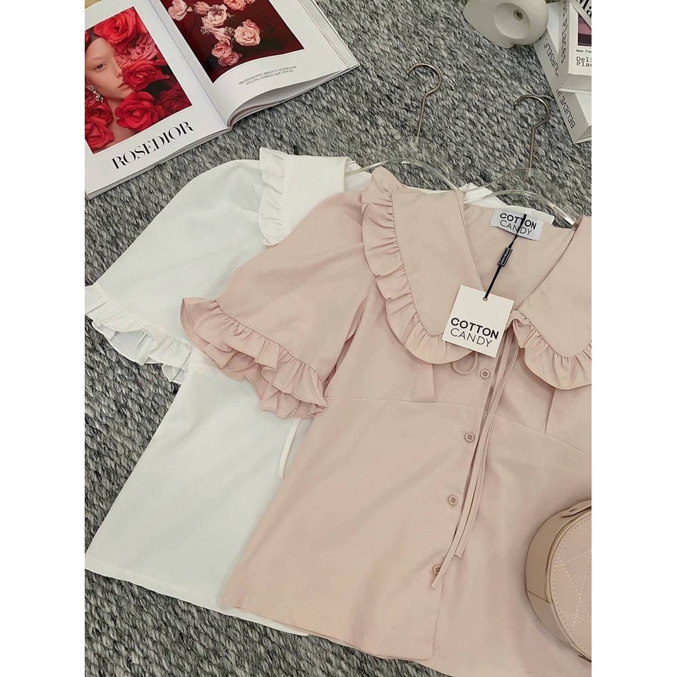 06215 BLOUSE KOREA COTTON CANDY ATASAN BLOUSE WANITA KOREA IMPORT BANGKOK BKK BLOUSE KOREA WANITA PR