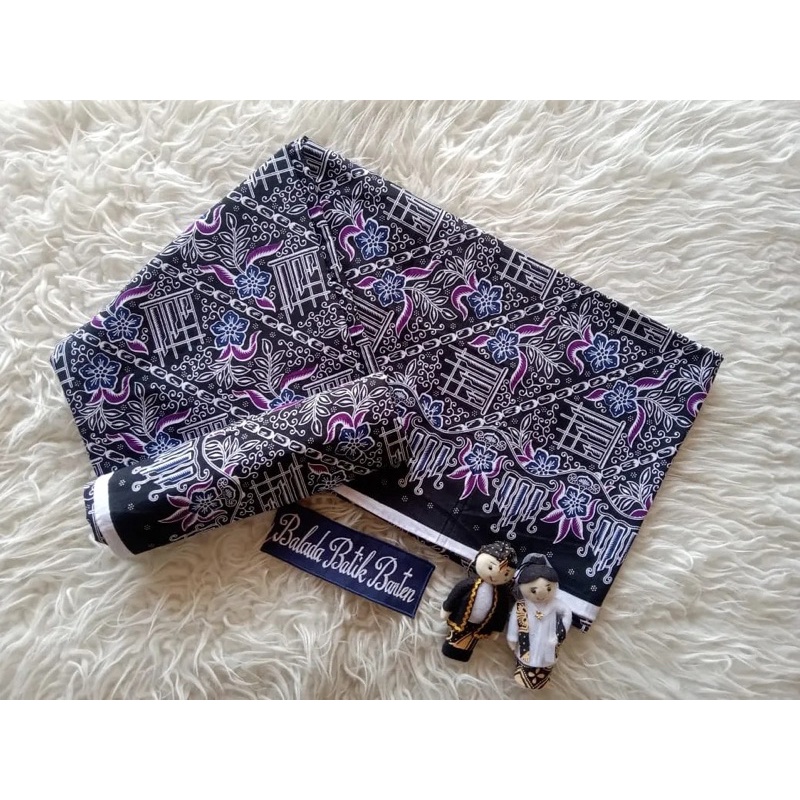 Kain Batik Baduy Banten Motif Angklung Buhun Hitam Ungu