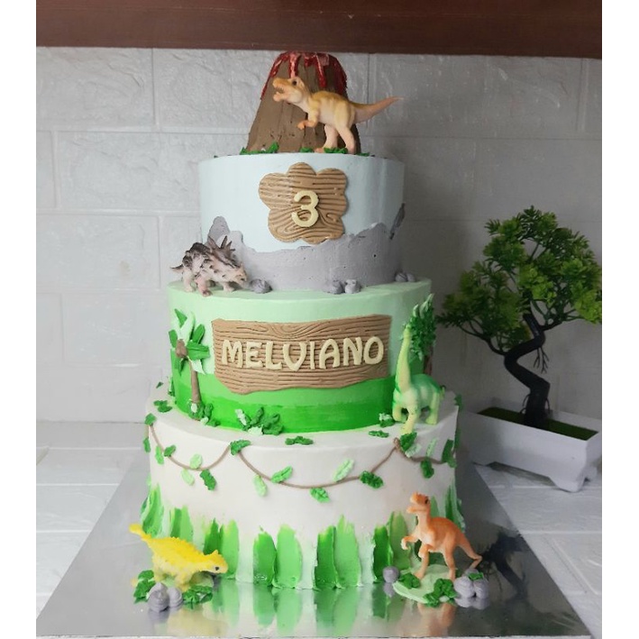 

Kue Ulang Tahun karakter dinosaurus 3 tingkat